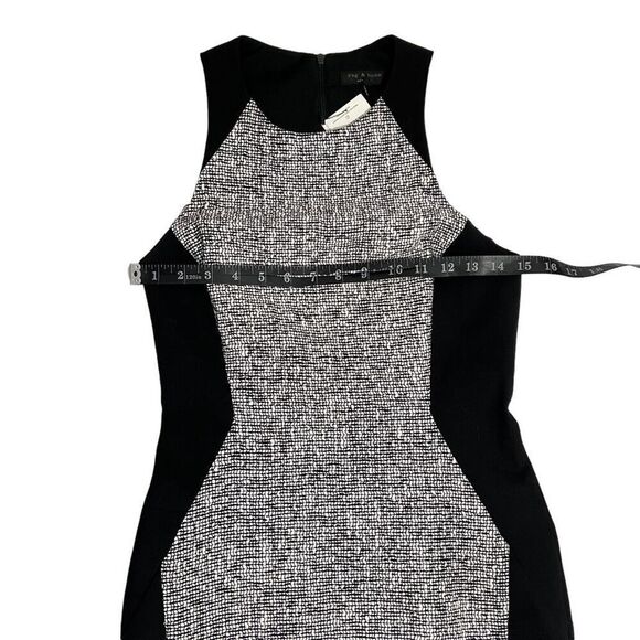 Rag & Bone Bodycon Sheath Dress White & Black Weave Pattern Size XSmall - Picture 10 of 11